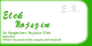 elek mojszin business card